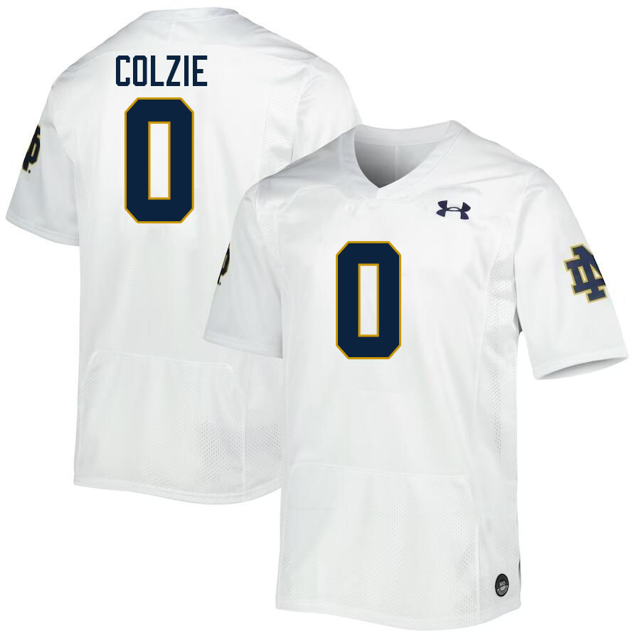 Men #0 Deion Colzie Notre Dame Fighting Irish College Football Jerseys Stitched-White